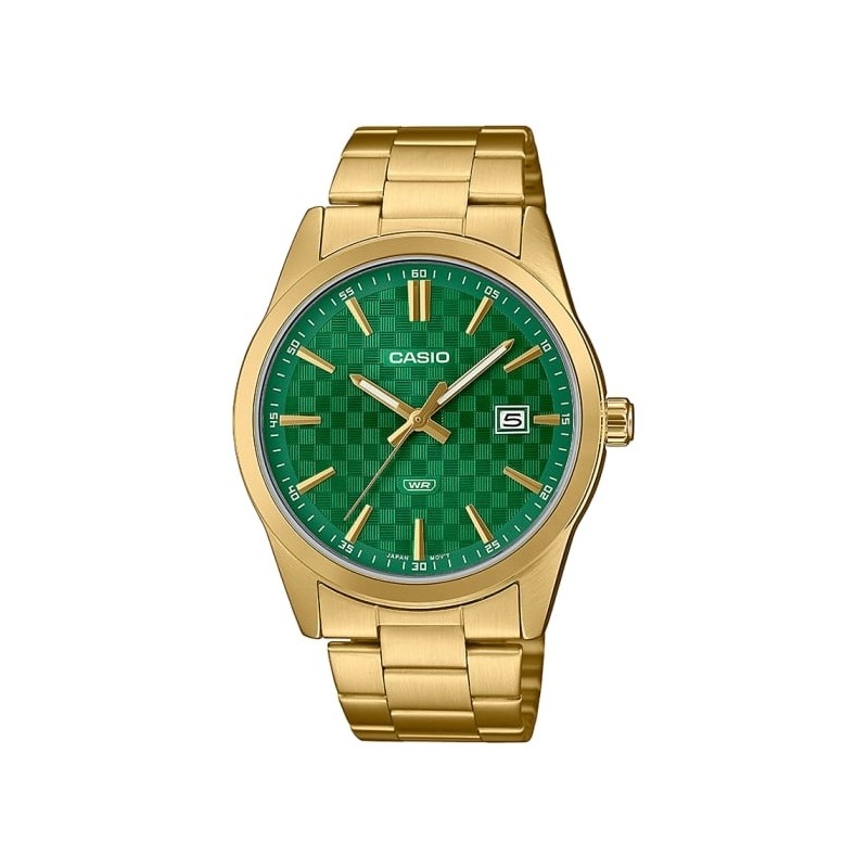 CASIO COLLECTION Mod. DATE GOLD - CARBON LOOK - GREEN MTP-VD03G-3AUDF
